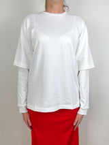 Perfect T Unisex Double Layer LS T-Shirt in White