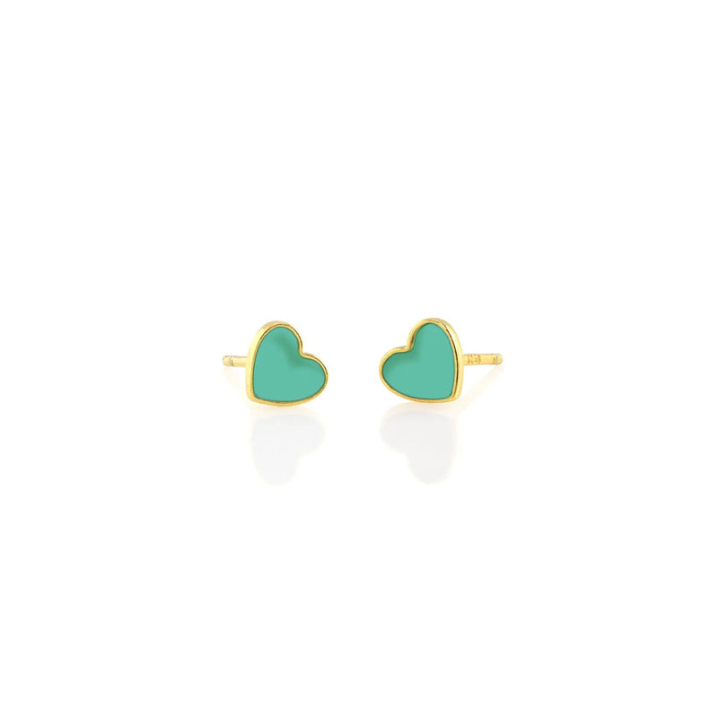Petite Heart Enamel Stud