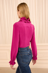 Catroux LS Silk Blouse in Orchid