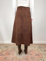 Suede Hudson Skirt in Chocolate