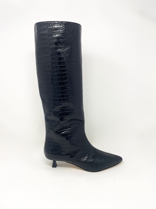 Robyn in Black Embossed Croc