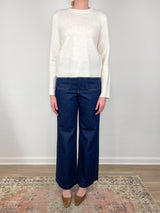 Pippen Brushed Cashmere Pullover in Ivory