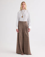 Avery Wool Flannel Pant in Brown Multi