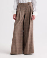 Avery Wool Flannel Pant in Brown Multi
