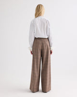 Avery Wool Flannel Pant in Brown Multi