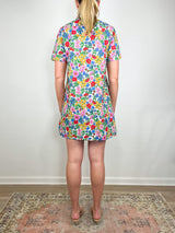 Short Sleeved Popover Dress in Multi Clarabell Liberty Fabric