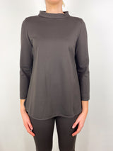 Samantha Top in Coffee Bi-Stretch Tricotine