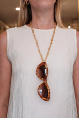 Golden Quartz Sunny Holder Necklace in Gold