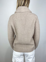 Shawl Collar Cardigan 1/1 in Marble Melange