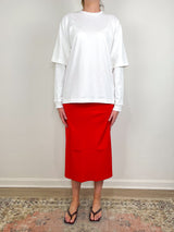 Perfect T Unisex Double Layer LS T-Shirt in White