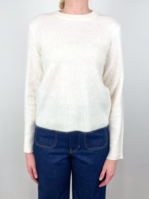 Pippen Brushed Cashmere Pullover in Ivory