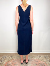 Walker V-Neck Dress in Navy