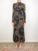 Ida LS Jersey Dress in Twilight Paisley