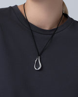 Egret Rope Necklace in Black/Silver