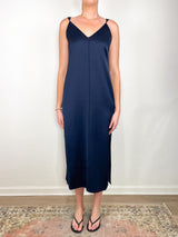 Walker V-Neck Dress in Navy