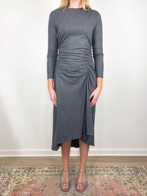 Theodora Dress in Medium Heather Grey