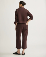 Kane Cropped Wide Sweatpants Cotton Terry in Oxblood