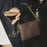 Almost Famous in Italian Espresso Leather with Moto Quilting