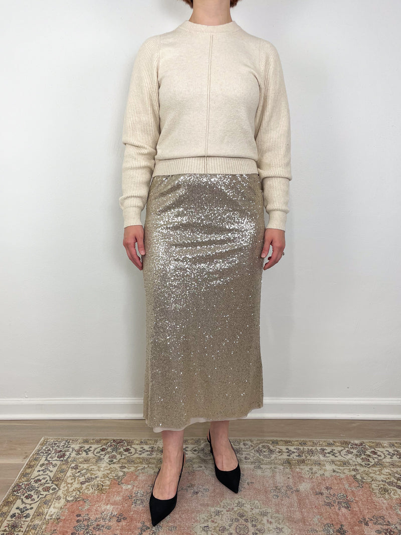 Ruby Skirt in Platino Sequin