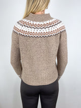 Marge Fair Isle Sweater in Camel Donegal Multi Hand Knit Cashmere