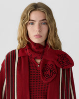 Bandana Bowtie Scarf in Carmine/Black