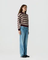 Collegiate Stripe Polo in Fig Combo