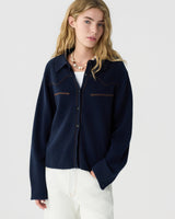 Cropped Western Shirt in Midnight
