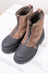 Caleb in Mocha Suede Water Resistant with Sherling