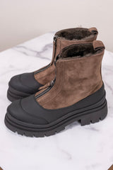 Caleb in Mocha Suede Water Resistant with Sherling
