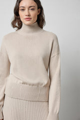 Relaxed Mock Turtleneck in Dove