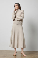 Knit Flared Skirt in Dove