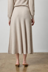 Knit Flared Skirt in Dove