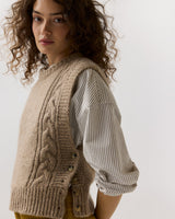 Beth Sweater in Camel Freckle Cashmere Donegal