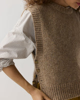 Beth Sweater in Camel Freckle Cashmere Donegal