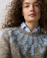 Corinna Sweater in Pewter/Blue Alpaca/Wool