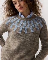 Corinna Sweater in Pewter/Blue Alpaca/Wool