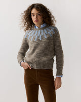 Corinna Sweater in Pewter/Blue Alpaca/Wool