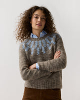 Corinna Sweater in Pewter/Blue Alpaca/Wool