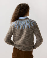 Corinna Sweater in Pewter/Blue Alpaca/Wool