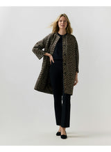 Reed Evening Coat in Chocolate Leopard