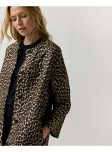 Reed Evening Coat in Chocolate Leopard