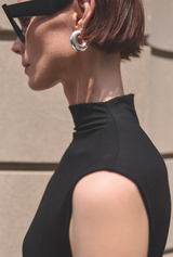 The Mock Neck Top in Black