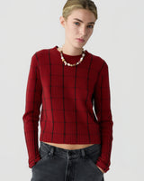 Shrunken Checker Crew in Carmine/Blue