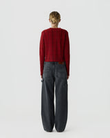 Shrunken Checker Crew in Carmine/Blue
