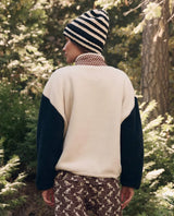 The Plush Crosswind Pullover in Cream w/ Chocolate Dot