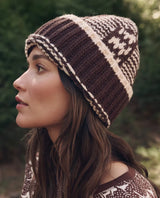 The Chalet Beanie in Walnut/Cream