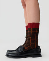 The Checker Soft Sock in Burnt Cocoa