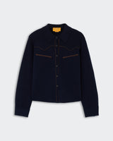 Cropped Western Shirt in Midnight