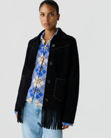 Western Fringe Jacket in Black