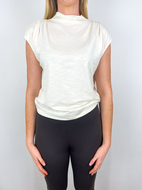 Cap Sleeve Mock in Snow